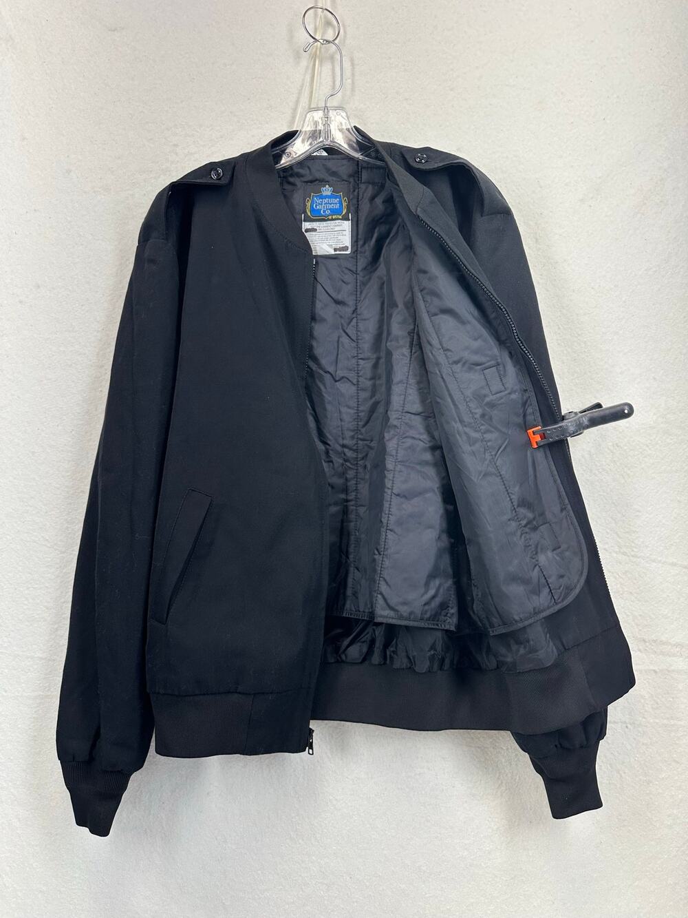 Neptune Garment Company Vintage Men’s SZ 46 Poly & Wool Bomber Jacket Zip Lining